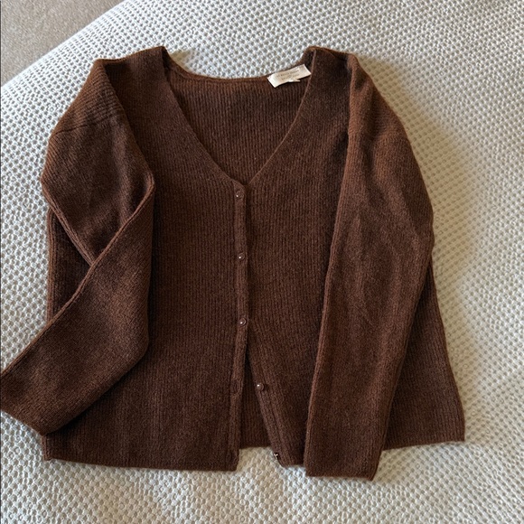 Sezane Sweaters - Sezane Chocolate Brown Cardigan